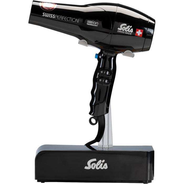 Фен для волосся Solis Swiss Perfection 440, 2300 Вт, іонний, 3 температури, 2 швидкості, холодне повітря, AC-мотор, чорний