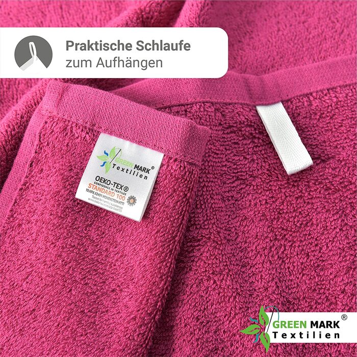 Набір рушників NatureMark 8 шт. з махрової бавовни: 4 гостьові, 2 для рук, 2 банних, рожеві, 100% бавовна