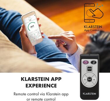 Електричний конвектор Klarstein Bornholm Curved Smart 2000 Вт, настінний або підлоговий, енергозберігаючий, з термостатом і керуванням через додаток, чорний, безшумний обігрівач