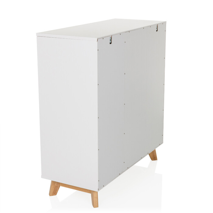 Тумба для взуття / комод ESTHA 80x34x85 см 2 висувних ящика 3 двері білий hjh LIVING