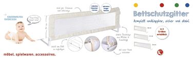 Захисний бортик для ліжка Roba Klipp-Klapp 100 бежевий 100x40 см - бортик для дитячого ліжечка, складаний, захист від випадання для немовлят та дітей