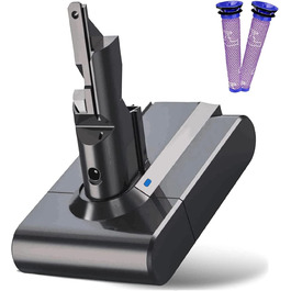 Акумулятор для Dyson V7 6000mAh з 2 фільтрами, сумісний з Animal SV11, Tigger, Absolute, Motorhead Pro, Fluffy, Mattress, запасний акумулятор для пилососа