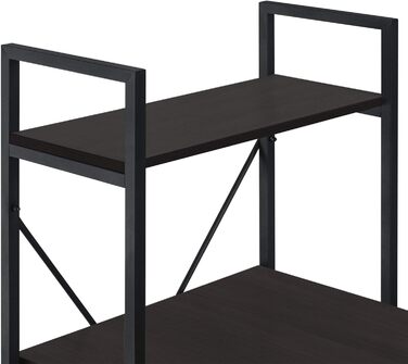 Стіл письмовий [en.casa] Stavanger з полицею, 120x60x122 см, комп'ютерний стіл із металевим каркасом, робочий стіл із полицею для ПК, білий