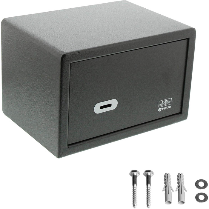 Сейф Burg-Wächter PointSafe P 1 S з двома ключами, для меблів, чорний, 180x280x200 мм, монтаж на стіну та підлогу