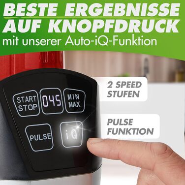 Блендер для смузі NutriBlender Smoothie-Maker 1000 Вт з авто-функцією Auto-IQ, 2 стакани, ніж, кришки, без BPA + Книга рецептів