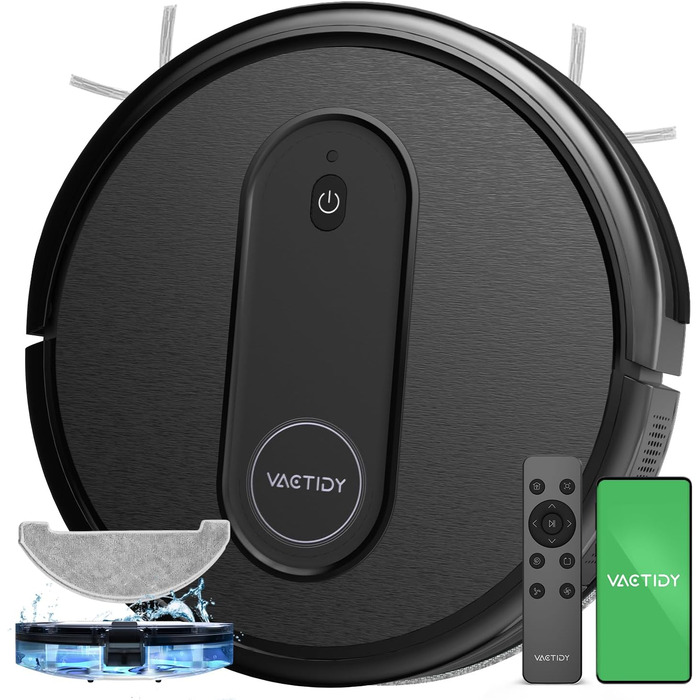 Робот-пилосос Vactidy Nimble T7 з функцією вологого прибирання, 2800Па, 120 хв автономної роботи, керування через Alexa, App, Siri, для шерсті тварин і килимів