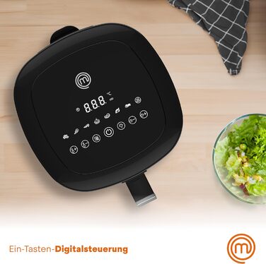 Аерофритюрниця MasterChef 4.5л-5.5л Airfryer 1400W з цифровим сенсорним керуванням, 7 програм, функція розігріву та підігріву, 80-200°C, для 2-4 осіб
