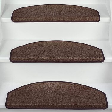 Комплект XXL килимків для сходів Beautissu ProStair, 15 шт., 65x28 см, самоклеючі, протиковзкі, коричневі килимки для сходинок, захисні накладки для стандартних сходів
