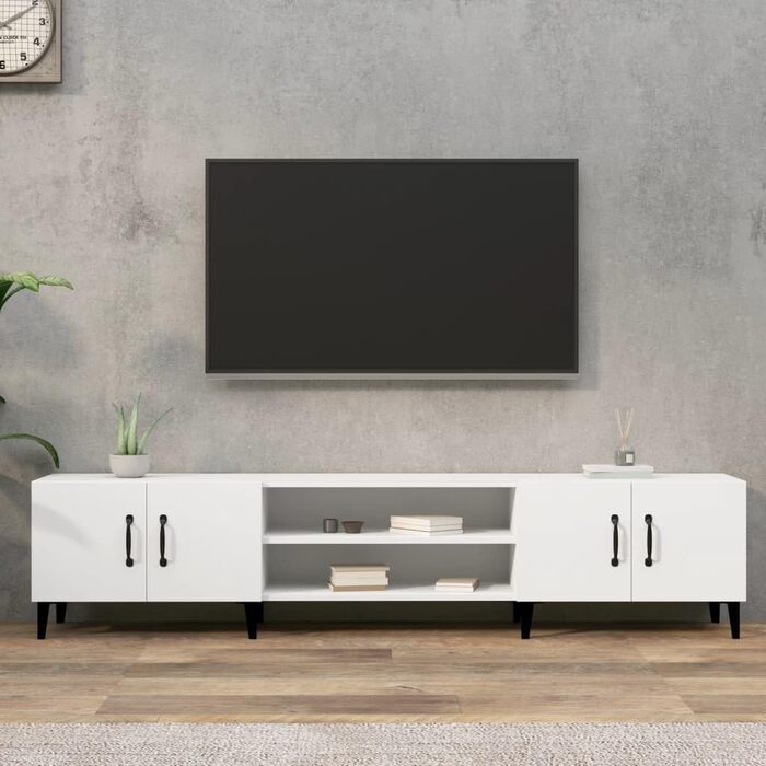TV-тумба vidaXL біла 180x31,5x40 см з ДСП, сучасна меблі для вітальні