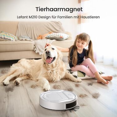 Робот-пилосос LEFANT M210P: потужний, для твердих підлог, з Wi-Fi, Bluetooth, Alexa, 2200Pa, без функції вологого прибирання