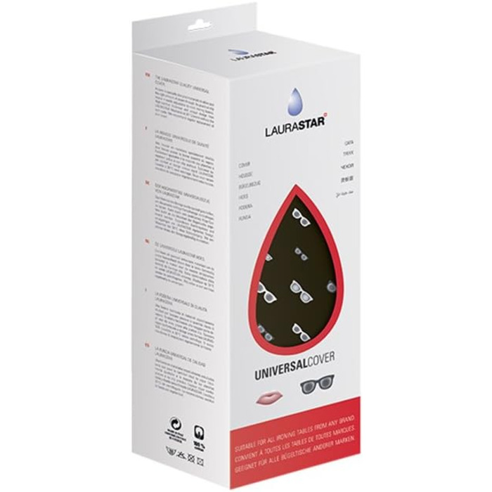 Чохол для прасувальної дошки Laurastar Universalcover Glasses, 131x55 см, 100% бавовна, унікальний дизайн, підходить для всіх дошок, праний у машинці