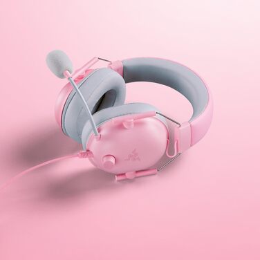Ігрова гарнітура Razer BlackShark V2 X Quartz Pink — дротова навушники для кіберспорту, 7.1 Surround Sound, мікрофон Hyperclear, 50мм драйвери Triforce, рожева