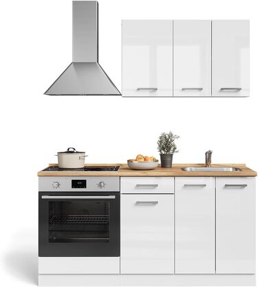 Кухонний гарнітур Vicco R-Line, Дуб Goldkraft/Антрацит, 160 см, з шафою під плиту, під мийку та вбудовування техніки (без стільниці)