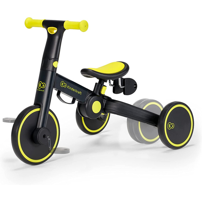 Триколісний велосипед Kinderkraft 4TRIKE 3в1: біговел, самокат, велосипед, чорний (12 міс - 5 років)