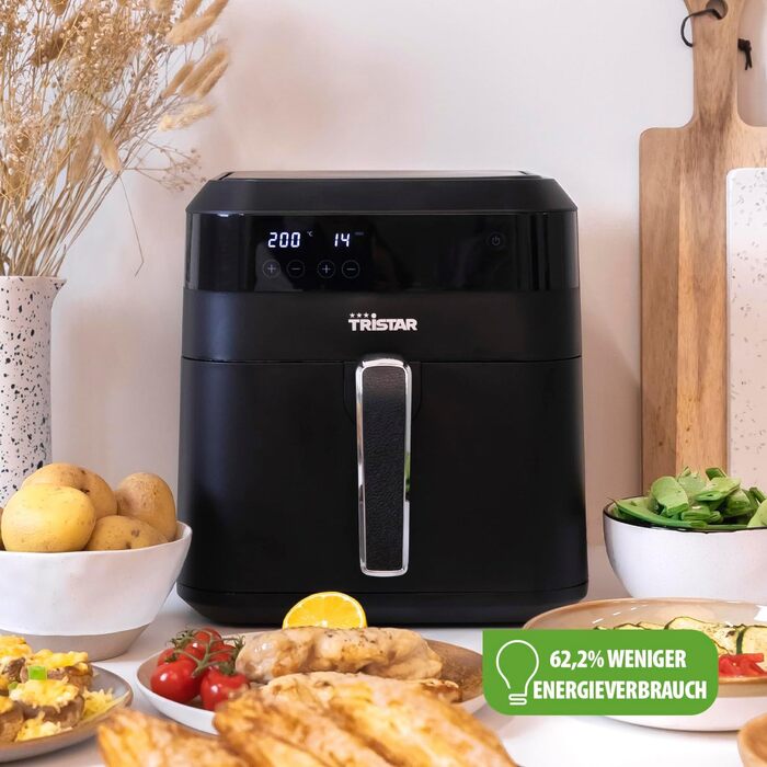 Фритюрниця Tristar FR-6999 цифрова аерофритюрниця XXL, 6 л, енергоощадна, 10 програм, чорна