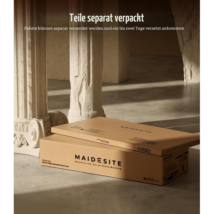 Електричний підйомний стіл для роботи MAIDeSITe S2 Pro (140x70 см), білий: регульований стіл для роботи стоячи з двома двигунами, навантаження 160 кг та функцією захисту від зіткнень