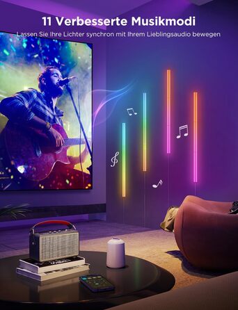 Настінні LED-світильники Govee Glide RGBIC, розумні світлодіодні панелі з підтримкою Alexa та Google Assistant, багатокольорові світлодіодні лінійки для геймінгу та стрімінгу, комплект 6 шт.