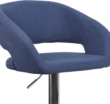Барний стілець Flash Furniture Erik, синій текстиль, хром, регульована висота, зручна спинка та підніжка