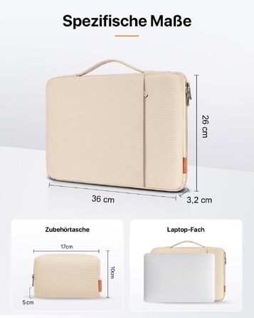 Чохол-сумка для ноутбука DOMISO для MacBook Air 15 дюймів, захисний м'який кейс, бежевий