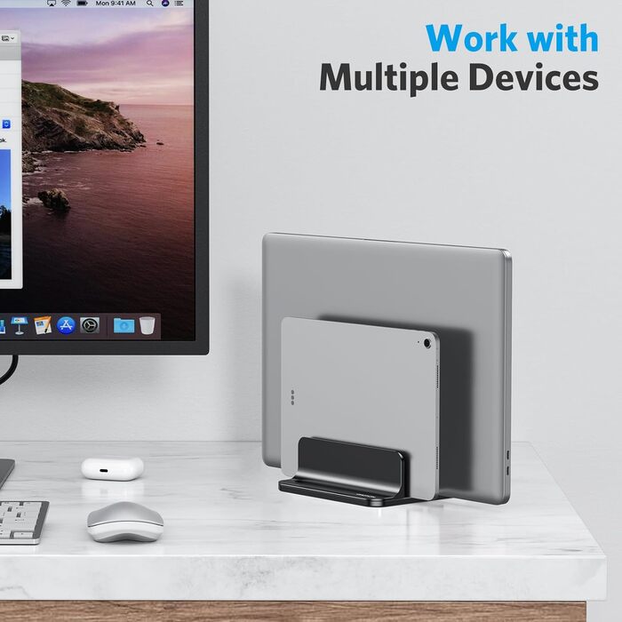 Підставка для ноутбука OMOTON: регульована, чорна, до 17.3 дюйма | MacBook Air/Pro