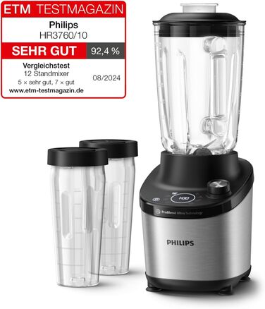 Блендер Philips Series 7000 ProBlend Ultra 1500 Вт, 2 л, для смузі та супів, керований додатком HomeID, HR3760/10