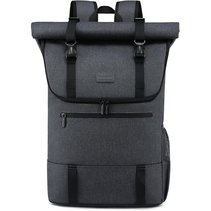 Рюкзак LOVEVOOK Rolltop для чоловіків і жінок, водонепроникний, для ноутбука 15,6'' – шкільний, дорожній, ручна поклажа для подорожей і бізнесу, чорний