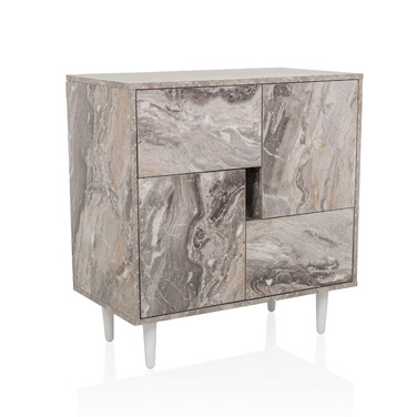 Сервант / комод LYKKJA 76x39,5x76 см 2 шухляди 2 двері коричневий/білий hjh LIVING