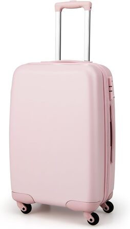 Кейс для ручної поклажі COSTWAY 20” з спінерними колесами, TSA-замком, жорсткий валіз із полікарбонату з наклейками та телескопічною ручкою, рожевий, для подорожей і бізнесу