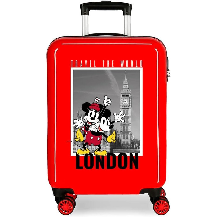 Дитяча валіза Disney Mickey та Minnie, червона, з принтом Лондон, універсальний розмір, для подорожей