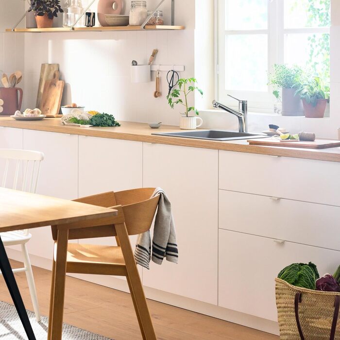 Змішувач кухонний Hansgrohe Zesis M33 з витяжним душем, 2 режими, висота виливу 150 мм, поворотний на 150°, хром