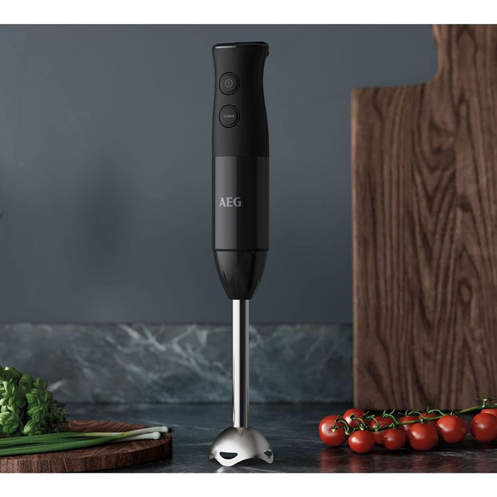 Занурювальний блендер AEG HB4-1-6GG, 2 леза, нержавіюча сталь, аксесуари, BPA-free, 2 швидкості, турбо, для кухні, сірий Modern Granite Grey