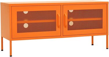 vidaXL ТБ тумба з 2 ґратчастими дверцятами, сталева, антрацит, 105x35x50 см – низький комод, телевізійна тумба, меблі для вітальні