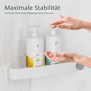Набір кутових полиць для душу Sotfamily без свердлення (4 шт.), білий — пластикова органайзер-підставка для шампуню та аксесуарів у ванну кімнату