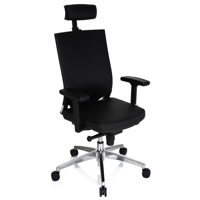 Офісне крісло / Крісло керівника PORTO MAX HIGH Leather Black HJH OFFICE