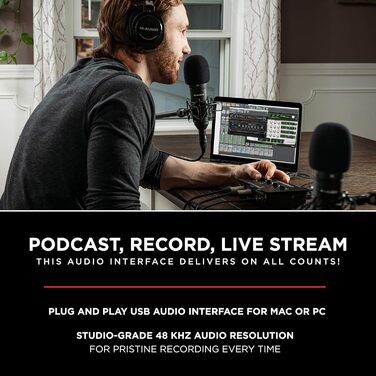 Аудіоінтерфейс M-AUDIO M-Track Duo USB для запису, стрімінгу та подкастингу (2 XLR/Line/DI входи, 48kHz, з програмним забезпеченням)