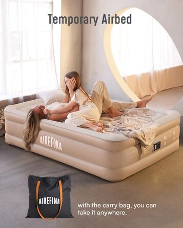 Надувний матрац Airefina Luftbett 1-місний з вбудованим насосом, 99x190x46 см, до 295 кг - для дому та подорожей