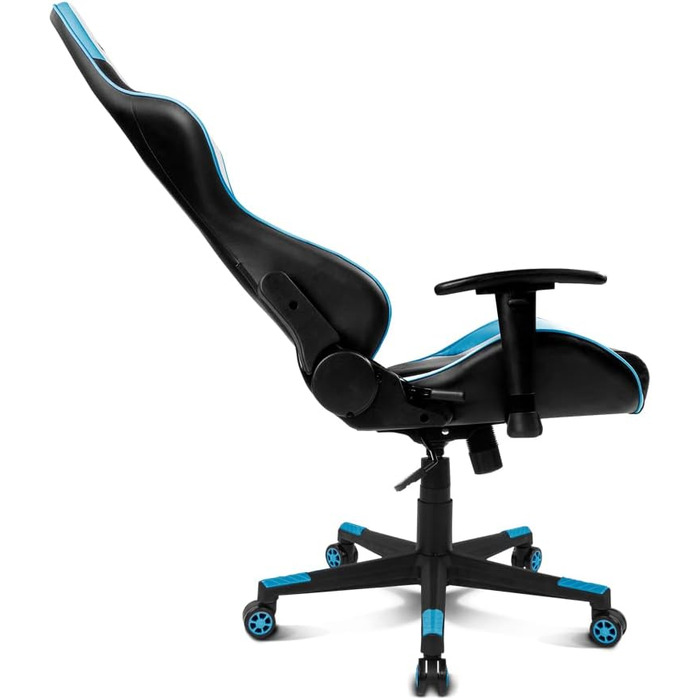 Ігрове крісло DRIFT DR175BUE, екошкіра, 2D-підлокітники, клас 4, обертове, чорний/синій