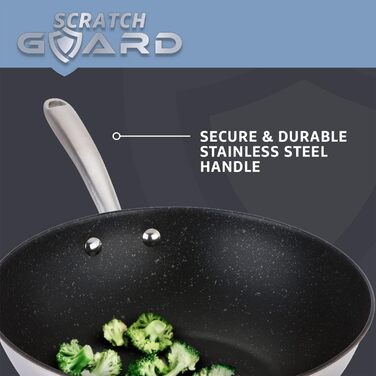 Набір сковорідок з нержавіючої сталі Prestige Scratch Guard для індукції, 2 шт. – антипригарні, діаметром 25 см та 29 см, стійкі до подряпин, можна мити в посудомийній машині