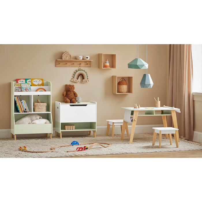 Дитячий стіл SoBuy з 2 стільцями, 80x48x50 см, меблі для дитячої кімнати