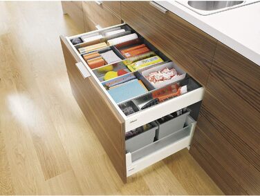 Вставка для столових приборів Blum Orga-Line, набір роздільників, 700-799 мм, сірий пластик