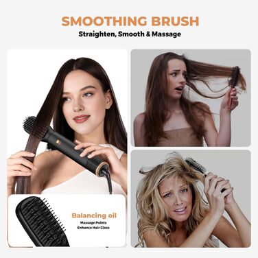 Набір для укладки волосся Hairstyler 5-в-1 з автозавиткою та феном, чорний
