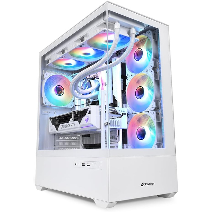 Комп'ютерний корпус Sharkoon AK6 RGB ATX білий