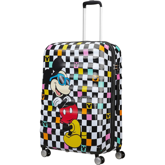 Валіза American Tourister Wavebreaker Disney Mickey Check 77 см, 96 л, багатокольорова, спінер