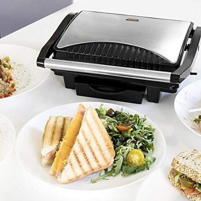 Електрогриль Cecotec Rock'nGrill 1500 Rapid з RockStone-покриттям, регульованою кришкою, піддоном для жиру, 1000 Вт