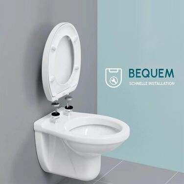 Унітазне сидіння Senstil Duroplast овальне, біле, з мікроліфтом, антибактеріальне, легке очищення, дизайнерська туалетна кришка