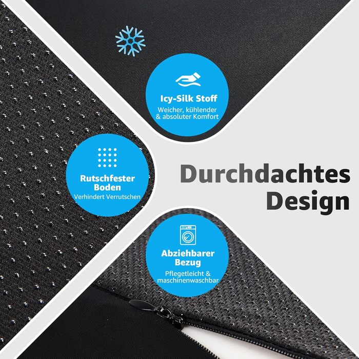 Ортопедична подушка для сидіння BRO Extra з охолоджуючим Ice Silk чохлом, піна Memory Foam, для офісного крісла, авто та інвалідного візка. Зняття навантаження з куприка.