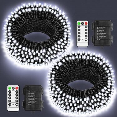 Світлодіодна гірлянда вулична 30м 1000 LED, водонепроникна LED-гірлянда з пультом та таймером, 8 режимів роботи для саду, балкона та новорічного декору (Білий колір)