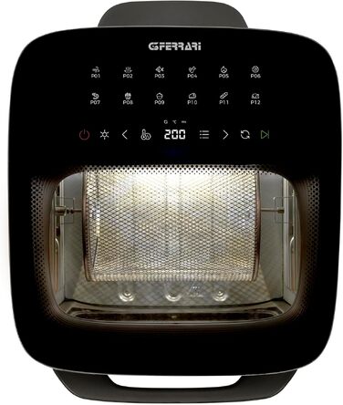 Мультифункціональна аерофритюрниця та BBQ-гриль G3 Ferrari Friggisano BBQ G10181, 2000 Вт, 10 л XXL, 8 програм, без диму, BPA- та PFOA-free, чорний/сірий