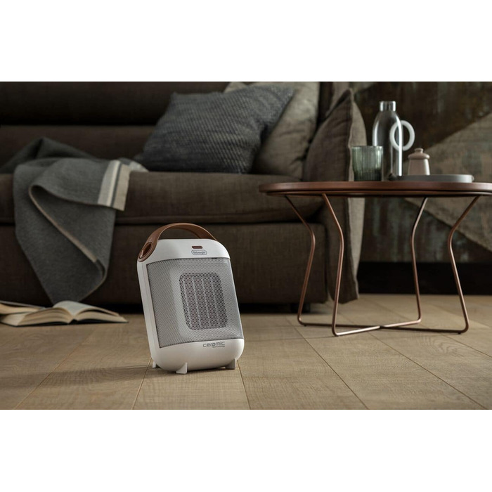 Керамічний обігрівач De'Longhi HFX30C18.AG, мобільний конвектор 1800 Вт, 2 рівні потужності, функція Anti-Frost