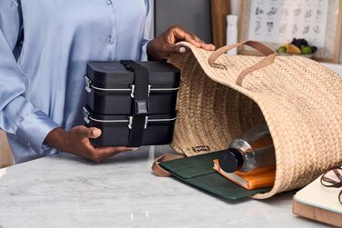 Вакуумний ланчбокс Zwilling Fresh & Save з набором столових приборів із нержавіючої сталі, ударостійкий, чорний